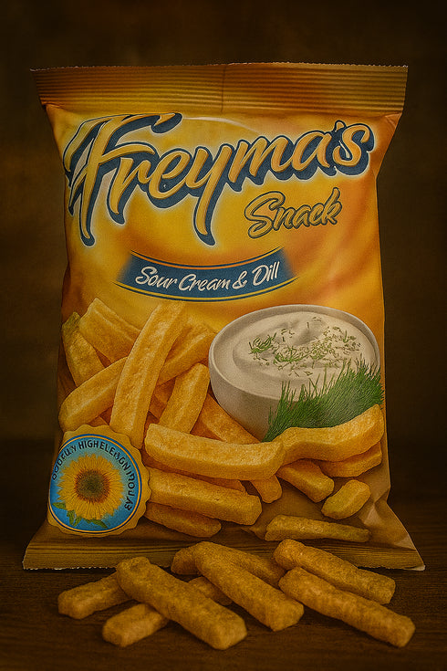 🧄🥣 
Freymas® Snack – Sour Cream & Dill (30 g)